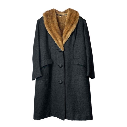Manteau en laine et fourrure
