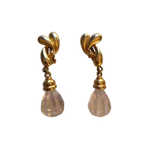 Boucles d'oreilles dorées et en verre