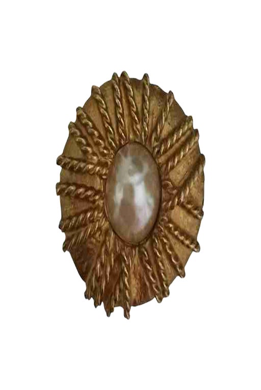Pearl and golden brooch