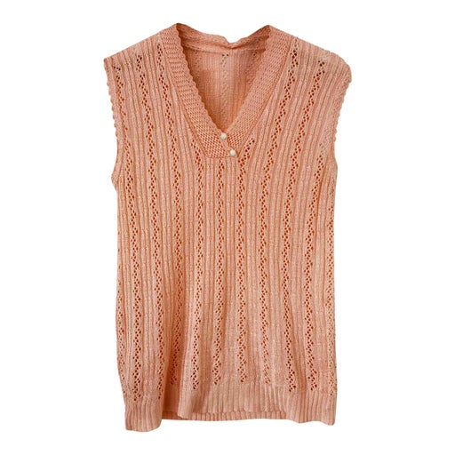 Pull sans manches ajouré
