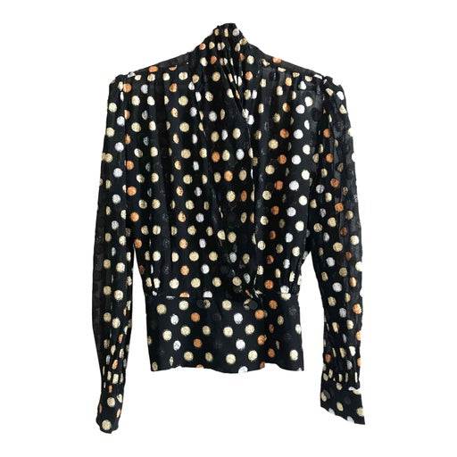 Lurex polka dot blouse