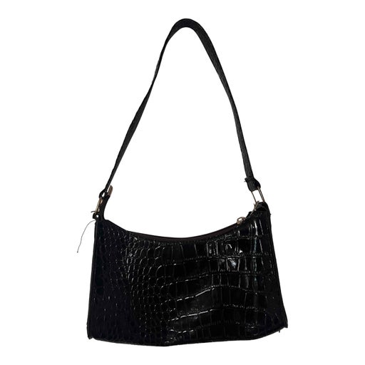 Faux leather baguette bag