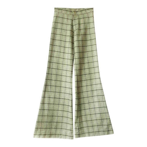 Pantalon flare à carreaux