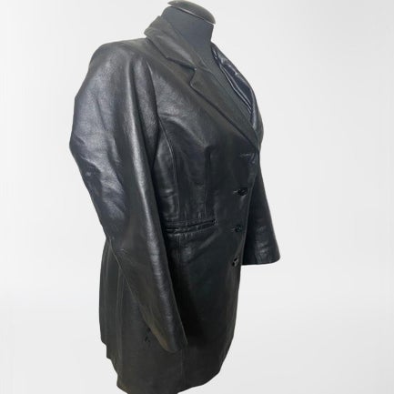 Leather trench coat