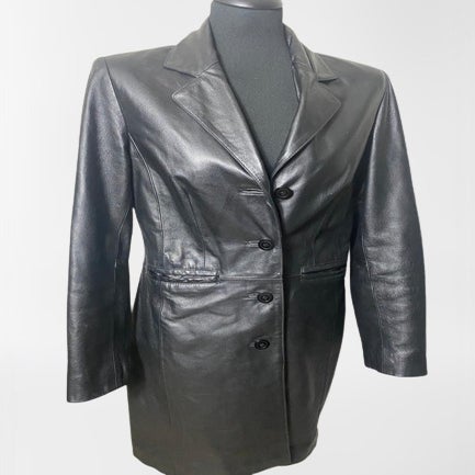 Leather trench coat