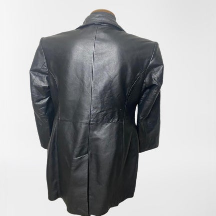 Leather trench coat