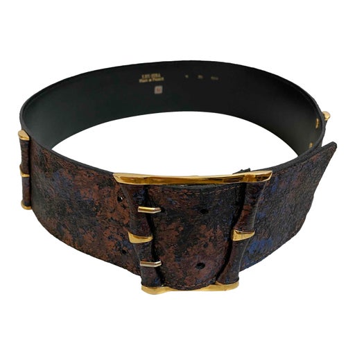 Wide leather belt