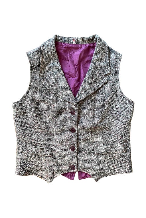 Sleeveless tweed vest