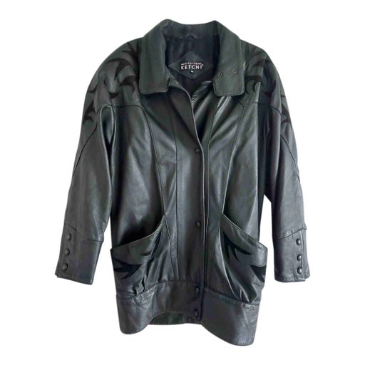 Blouson long en cuir