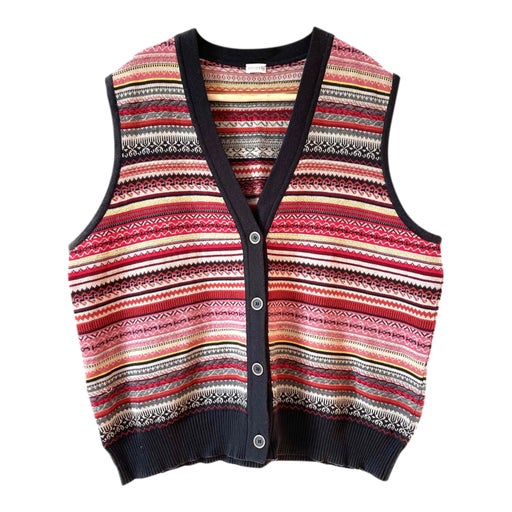 Striped sleeveless cardigan