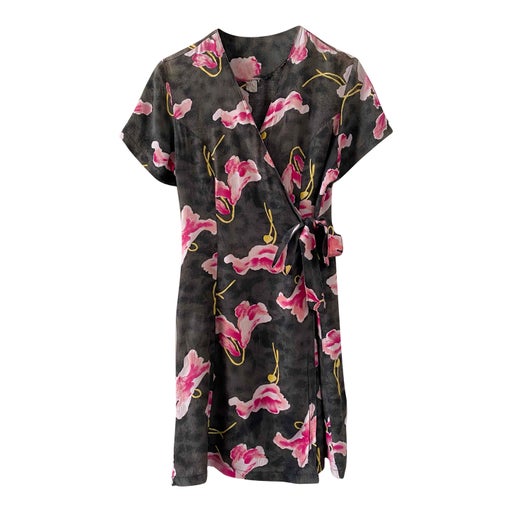 Robe portefeuille à fleurs