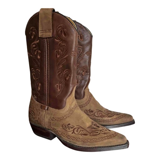 Leather cowboy boots