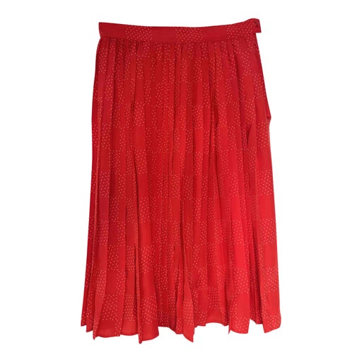 Silk pleated skirt