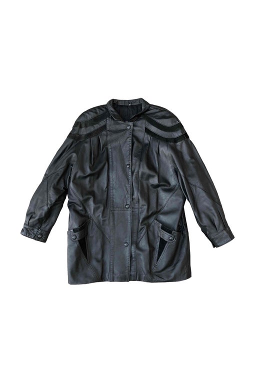 Blouson en cuir et daim