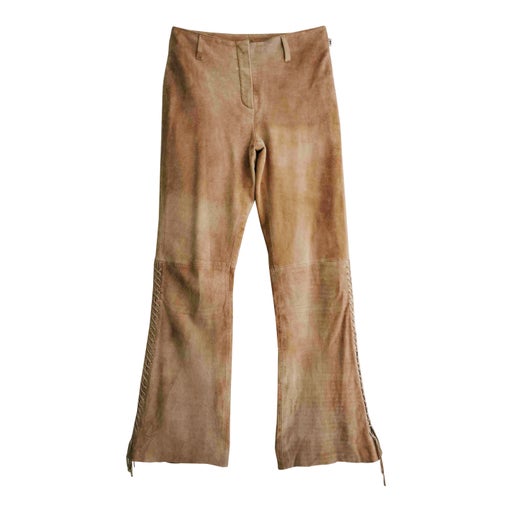 Pantalon flare en daim