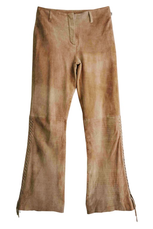 Suede flare pants