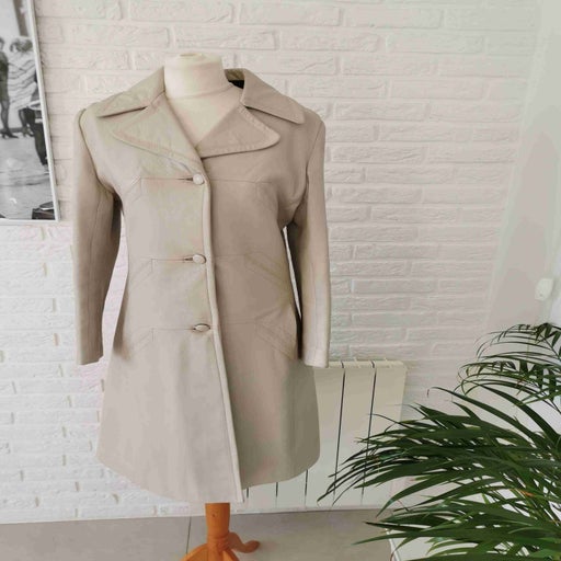 70's leather trench coat
