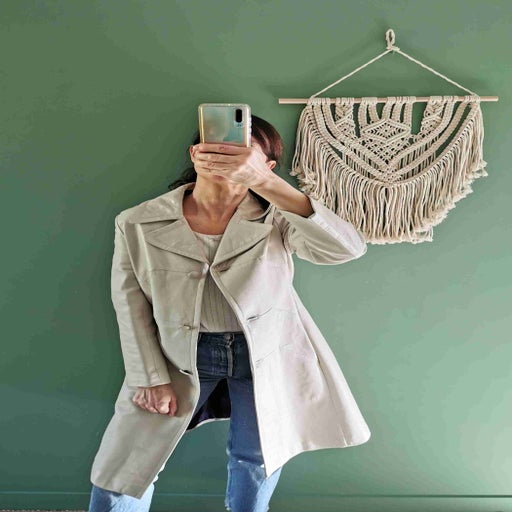 70's leather trench coat