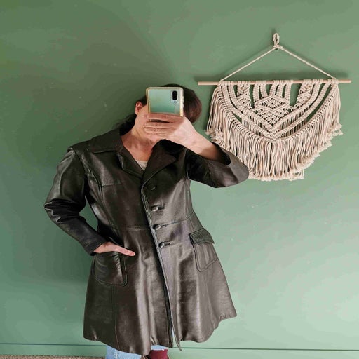 Leather trench coat