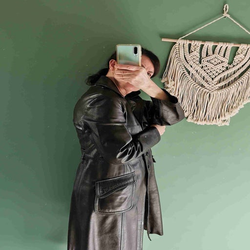 Leather trench coat