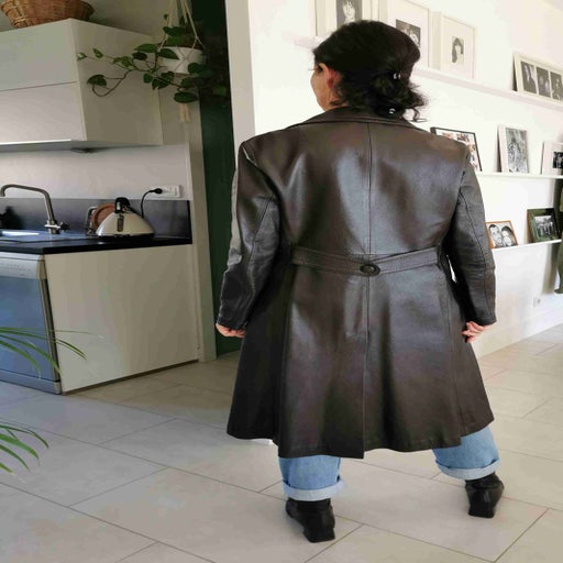 Leather trench coat