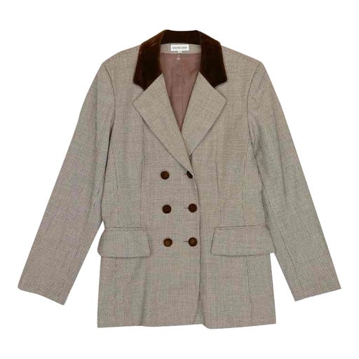 Double-breasted houndstooth blazer
