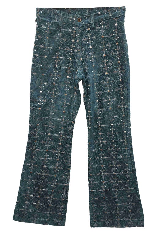 Embroidered flare pants