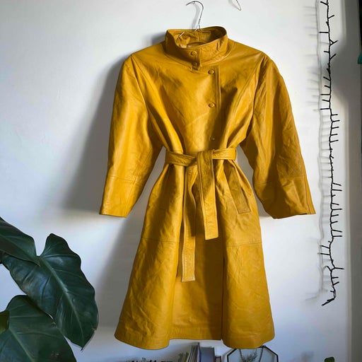 Leather trench coat
