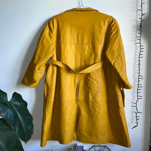Leather trench coat