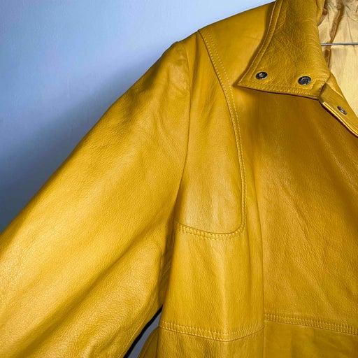 Leather trench coat