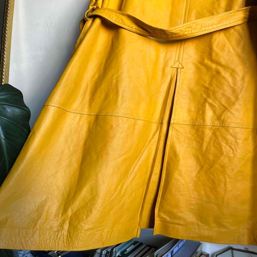 Leather trench coat