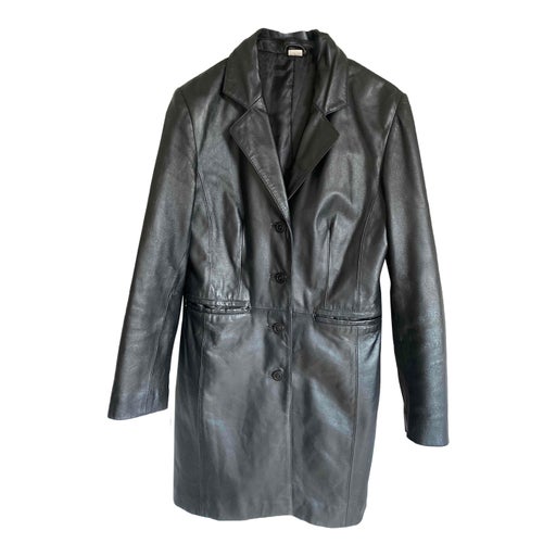 Leather trench coat
