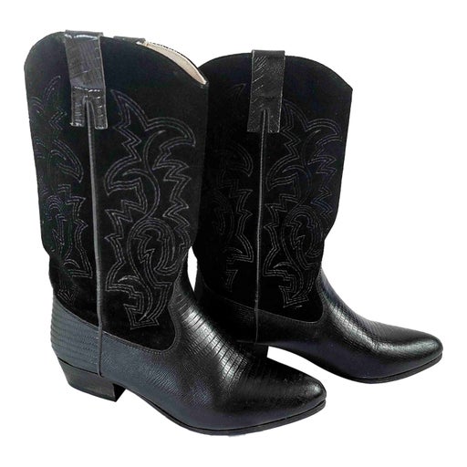 Leather cowboy boots