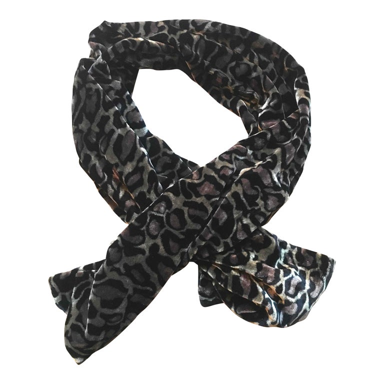 Leopard Velvet Scarf