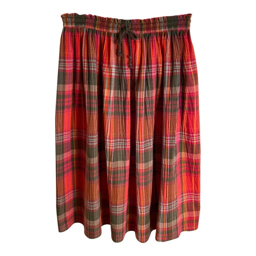 Checked midi skirt