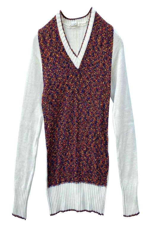 Ribbed tweed sweater