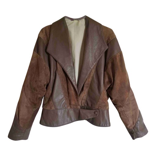 Blouson en cuir et en daim