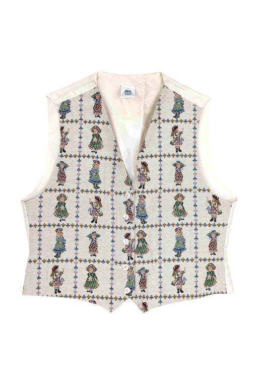 Sleeveless tapestry vest