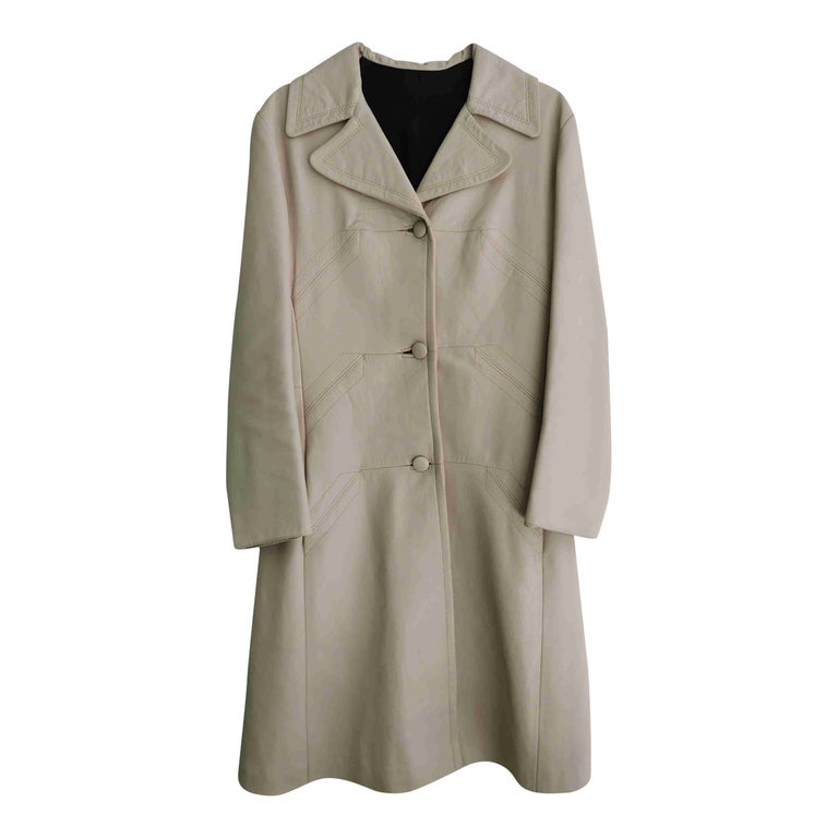70's leather trench coat