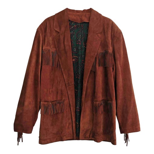Veste en daim à franges