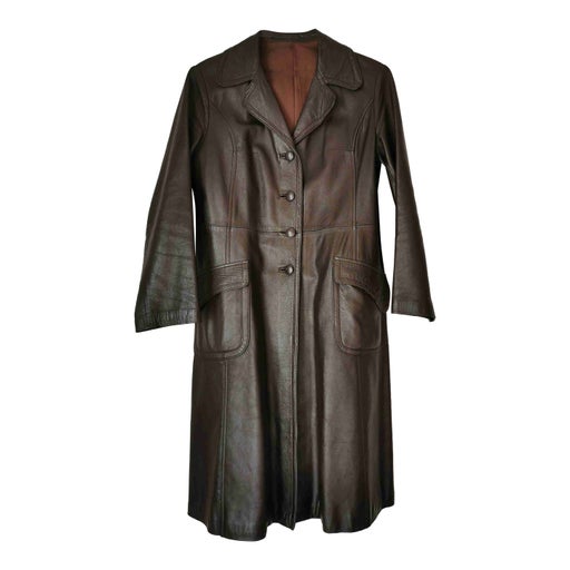 Leather trench coat