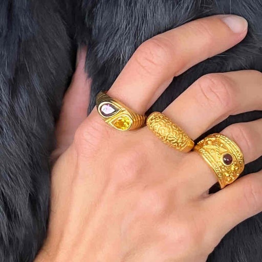 Golden metal ring