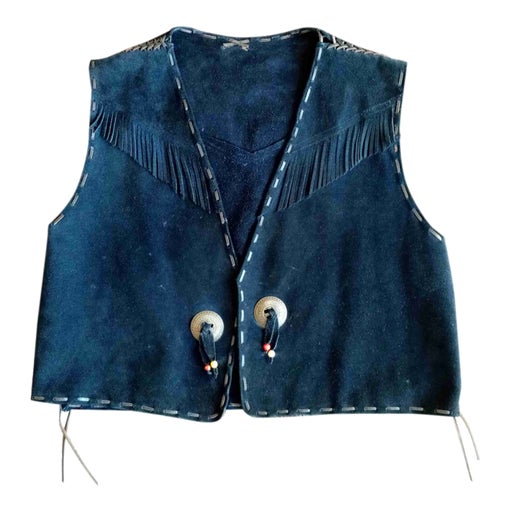 Fringed suede waistcoat