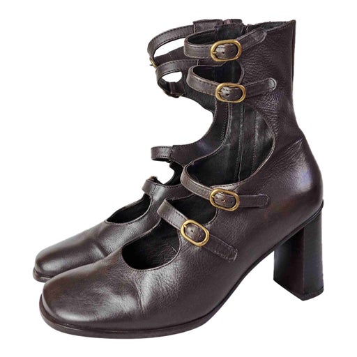 High-top leather Mary Janes