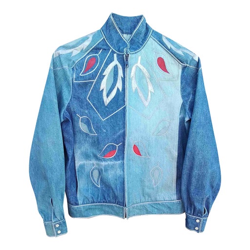 Blouson en jean et cuir