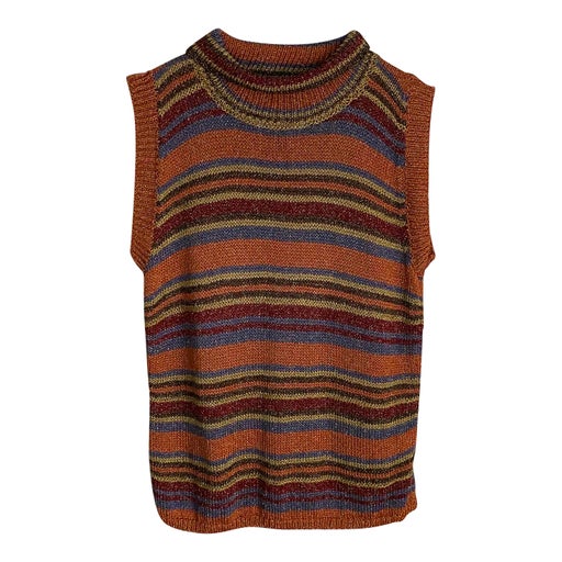 Pull sans manche lurex et coton