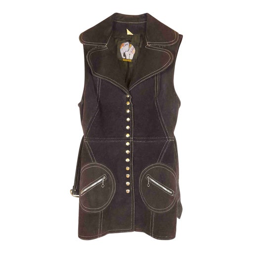 Veste sans manche en daim