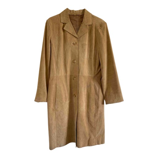 Suede trench coat