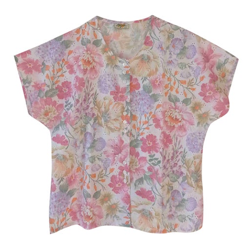 Openwork floral top