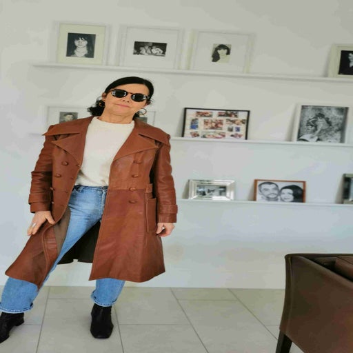 Leather trench coat
